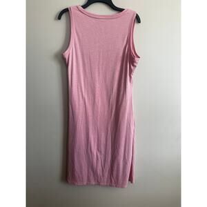 Nine West Pink Sleeveless Ruched Dress Asymmetrical Hem Size L